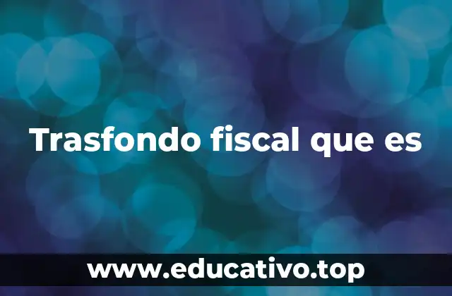 Trasfondo fiscal que es