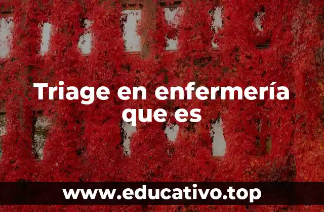 Triage en enfermería que es
