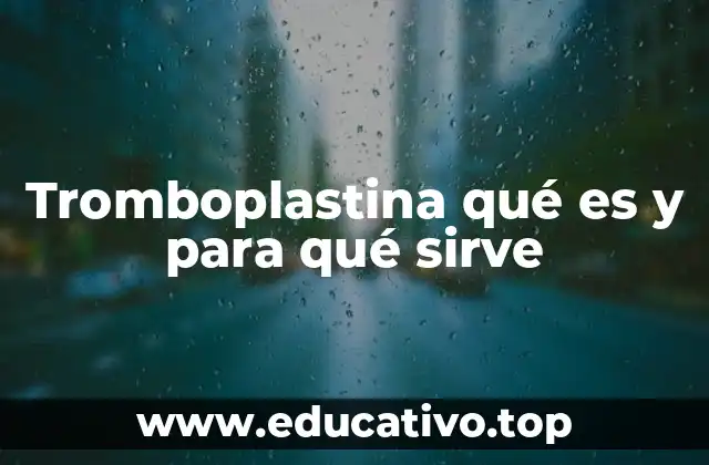 Tromboplastina qué es y para qué sirve