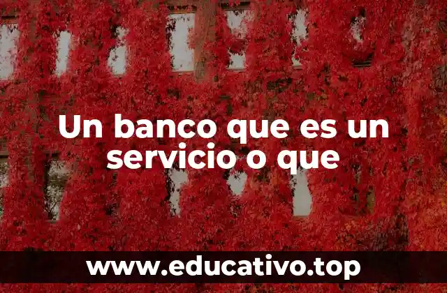 Un banco que es un servicio o que