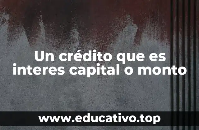 Un crédito que es interes capital o monto