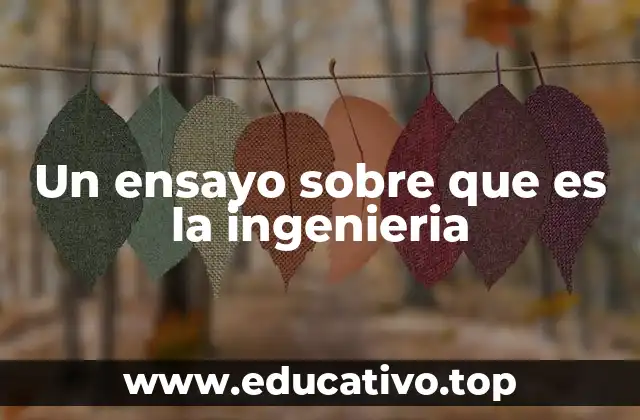 Un ensayo sobre que es la ingenieria
