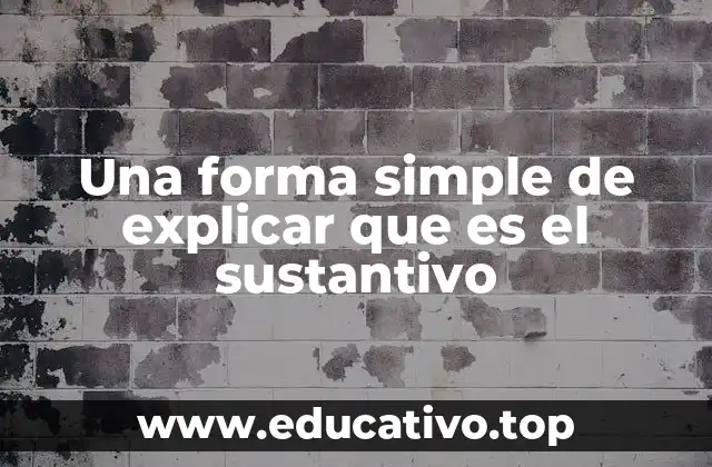 Una forma simple de explicar que es el sustantivo