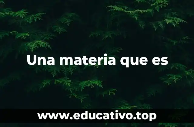 Una materia que es