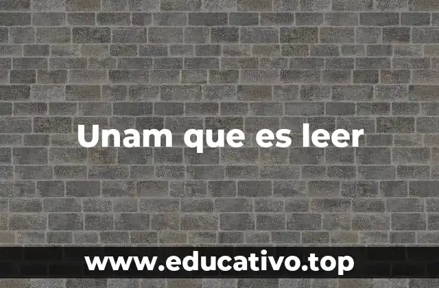 Unam que es leer