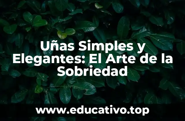 Uñas Simples y Elegantes: El Arte de la Sobriedad