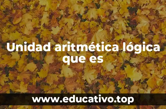 Unidad aritmética lógica que es