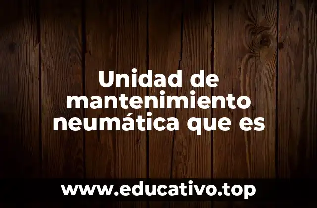 Unidad de mantenimiento neumática que es