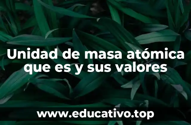 Unidad de masa atómica que es y sus valores