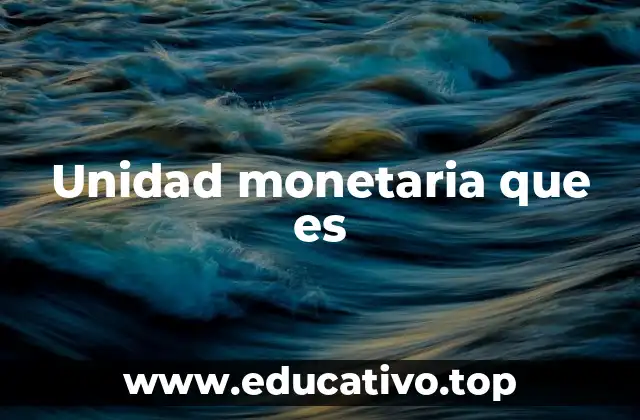 Unidad monetaria que es