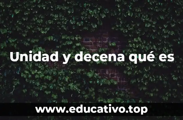 Unidad y decena qué es