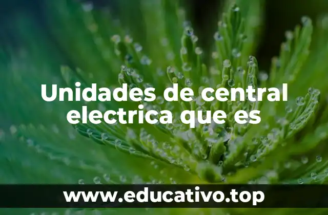 Unidades de central electrica que es
