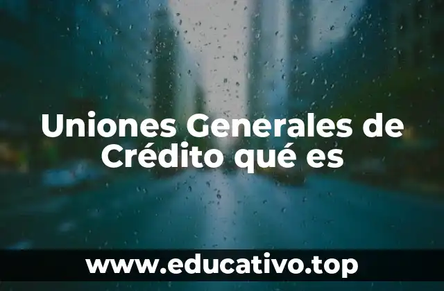 Uniones Generales de Crédito qué es