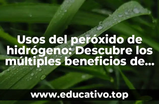Usos del peróxido de hidrógeno: Descubre los múltiples beneficios de este potente oxidante natural
