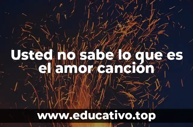 Usted no sabe lo que es el amor canción