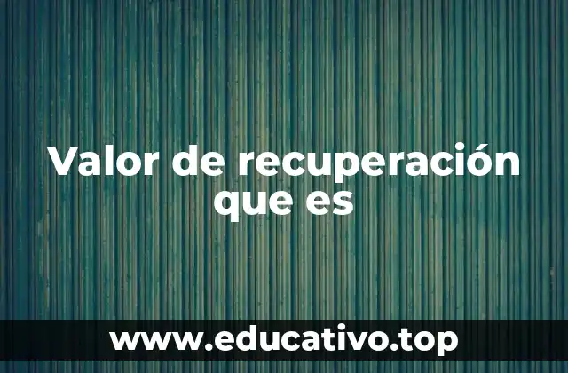 Valor de recuperación que es