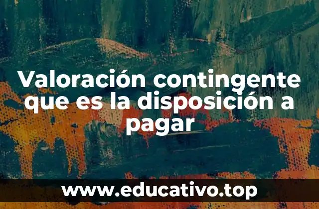 Valoración contingente que es la disposición a pagar