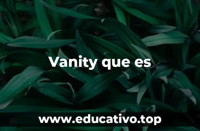 Vanity que es