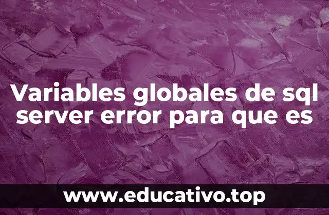Variables globales de sql server error para que es