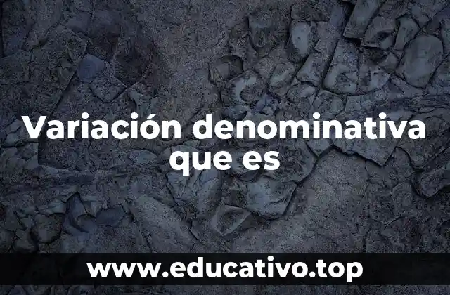 Variación denominativa que es