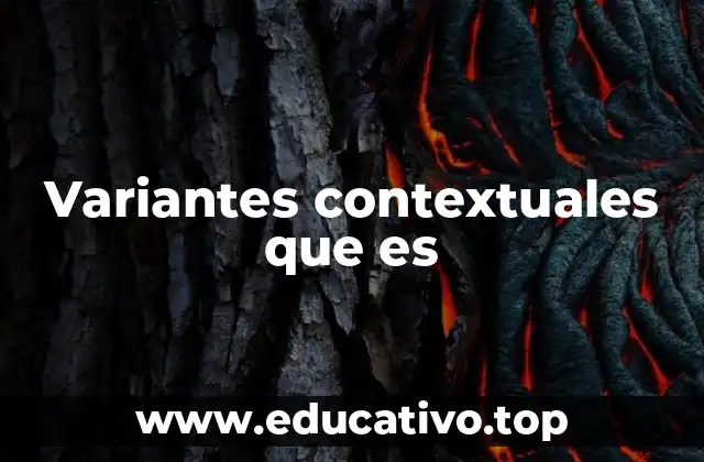 Variantes contextuales que es