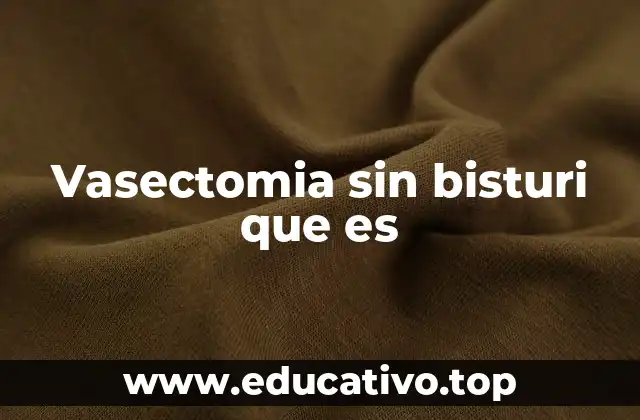 Vasectomia sin bisturi que es