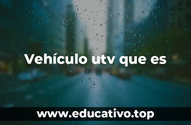Vehículo utv que es