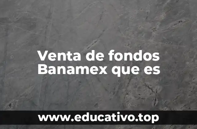 Venta de fondos Banamex que es