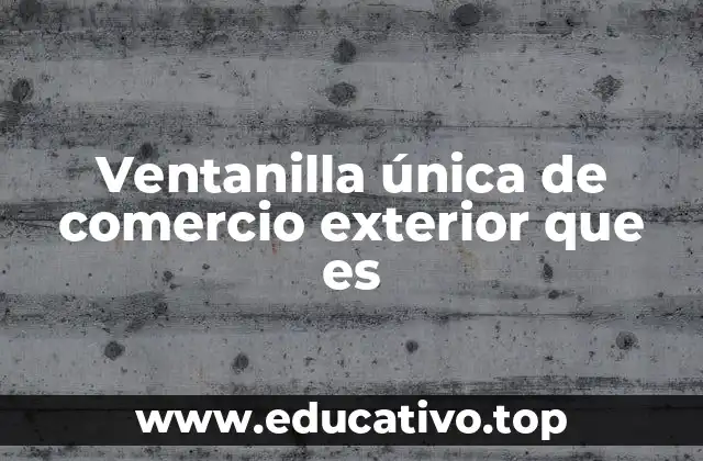 Ventanilla única de comercio exterior que es
