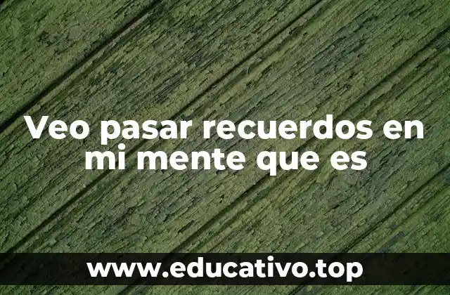 Veo pasar recuerdos en mi mente que es