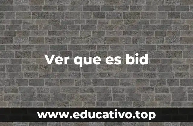 Ver que es bid
