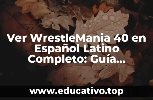Ver WrestleMania 40 en Español Latino Completo: Guía Definitiva