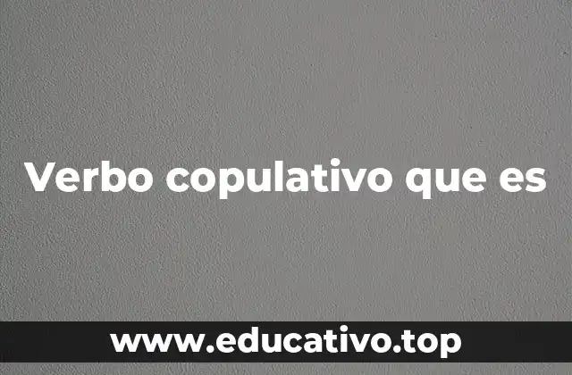 Verbo copulativo que es