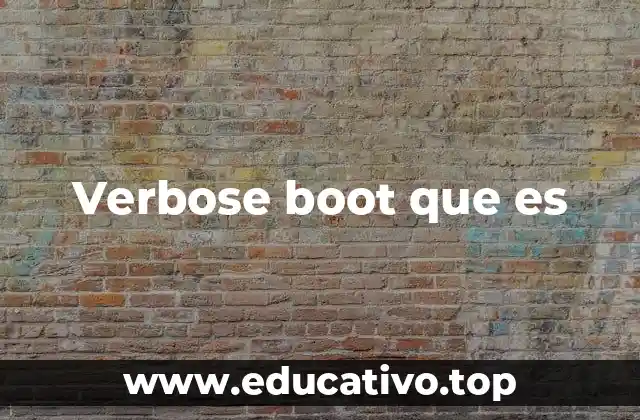Verbose boot que es