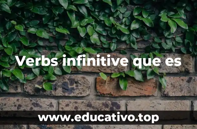 Verbs infinitive que es