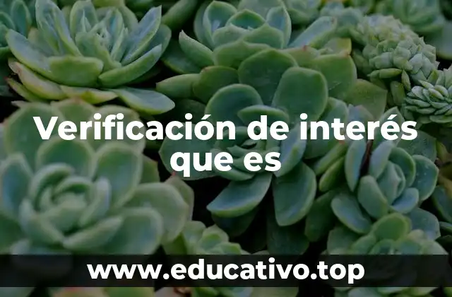Verificación de interés que es