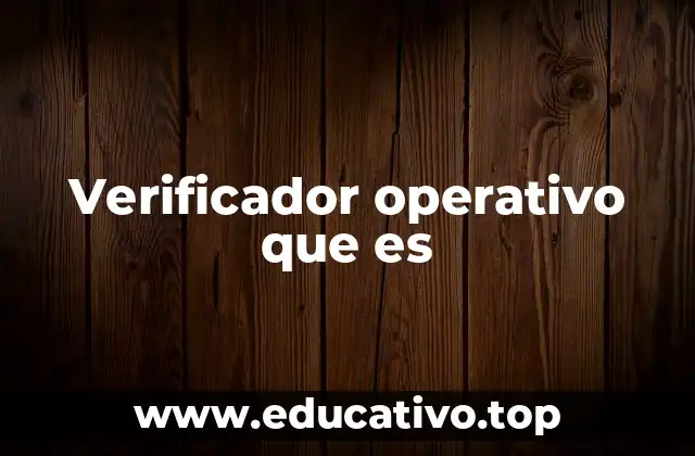 Verificador operativo que es