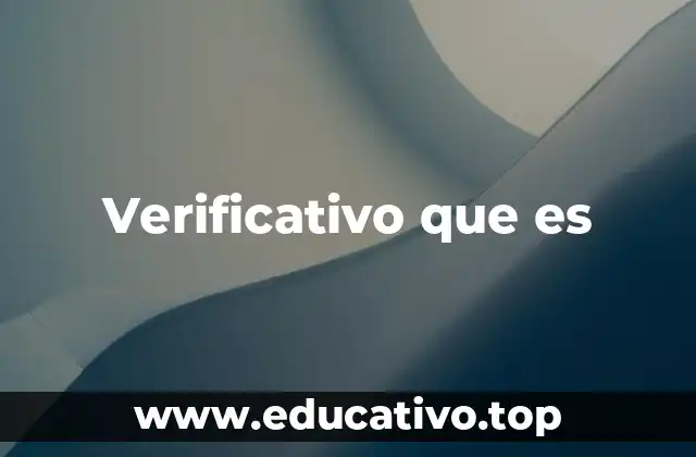 Verificativo que es