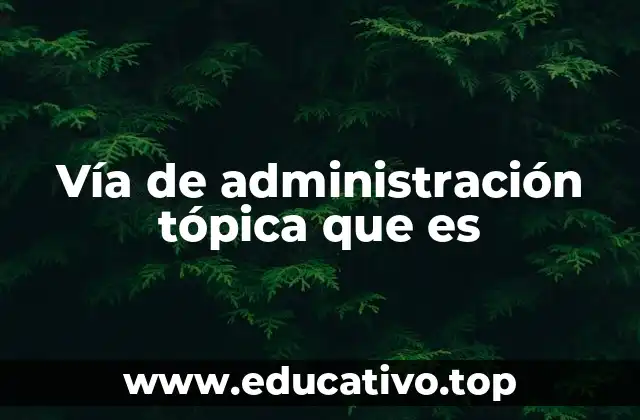 Vía de administración tópica que es