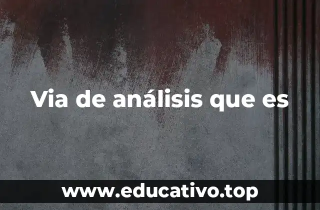 Via de análisis que es