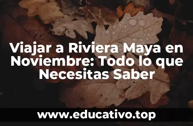 Viajar a Riviera Maya en Noviembre: Todo lo que Necesitas Saber