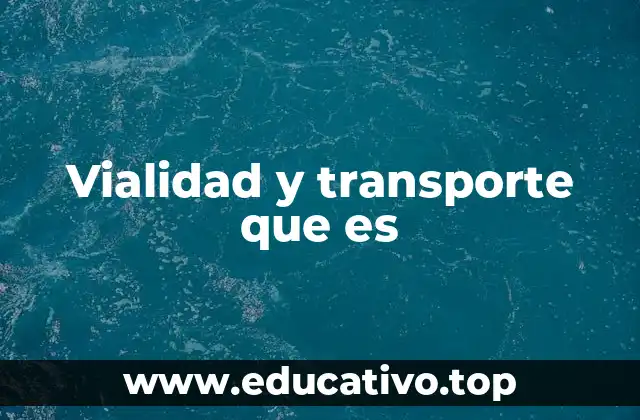 Vialidad y transporte que es