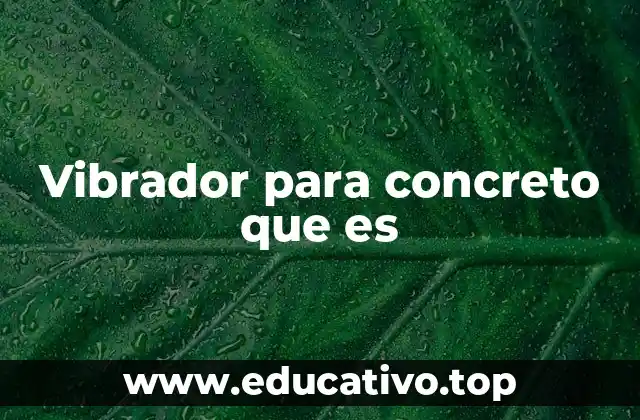 Vibrador para concreto que es