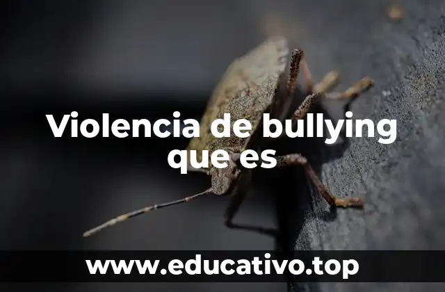 Violencia de bullying que es