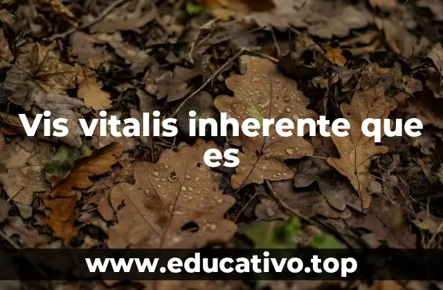 Vis vitalis inherente que es