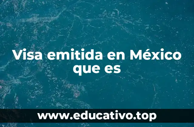 Tipos de visas emitidas en México según el destino