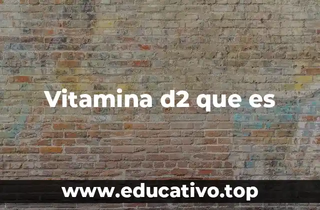 Vitamina d2 que es