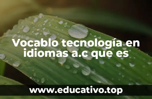 Vocablo tecnología en idiomas a.c que es