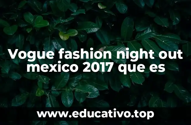 Vogue fashion night out mexico 2017 que es
