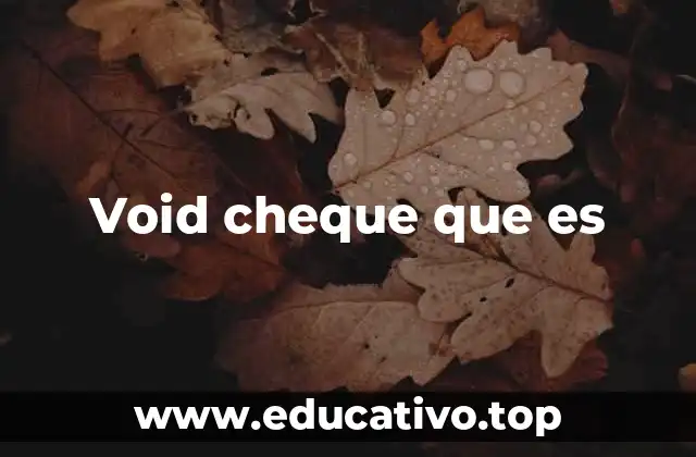 Void cheque que es